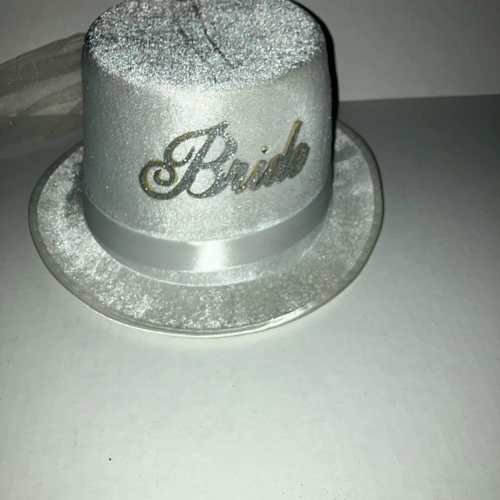 Silver Bride Party Hat